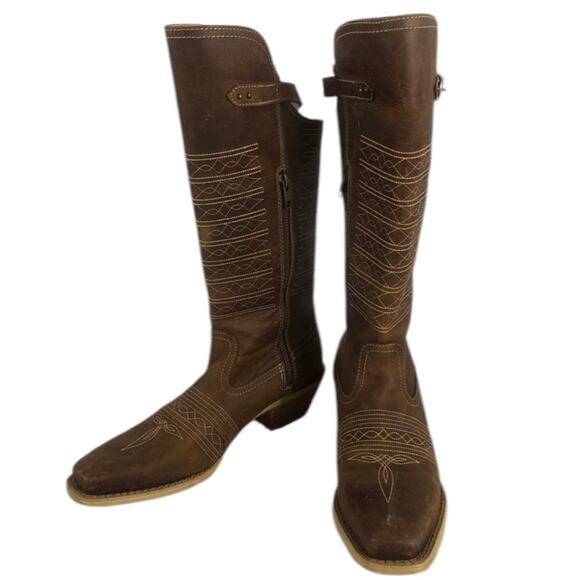 Durango Crush Women's Vintage Brown Belted Collar Western Boot DRD0203 size 8 - Picture 4 of 9